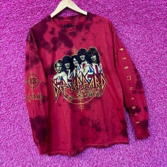Def Leppard Pyromania 83' tour long sleeve tiedye tshirt size Large - Picture 3 of 6